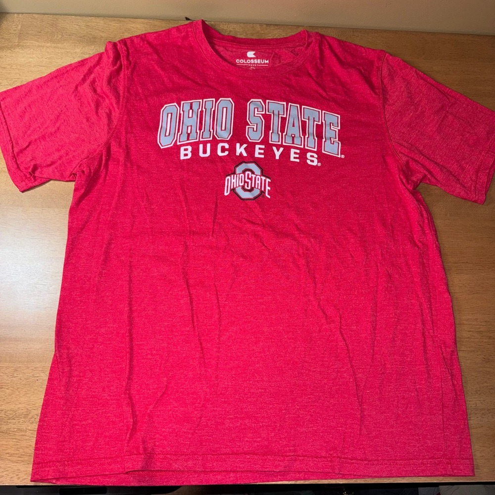 Colosseum Ohio State Buckeyes Mens XL Red Heather Graphic T-Shirt OSU NCAA